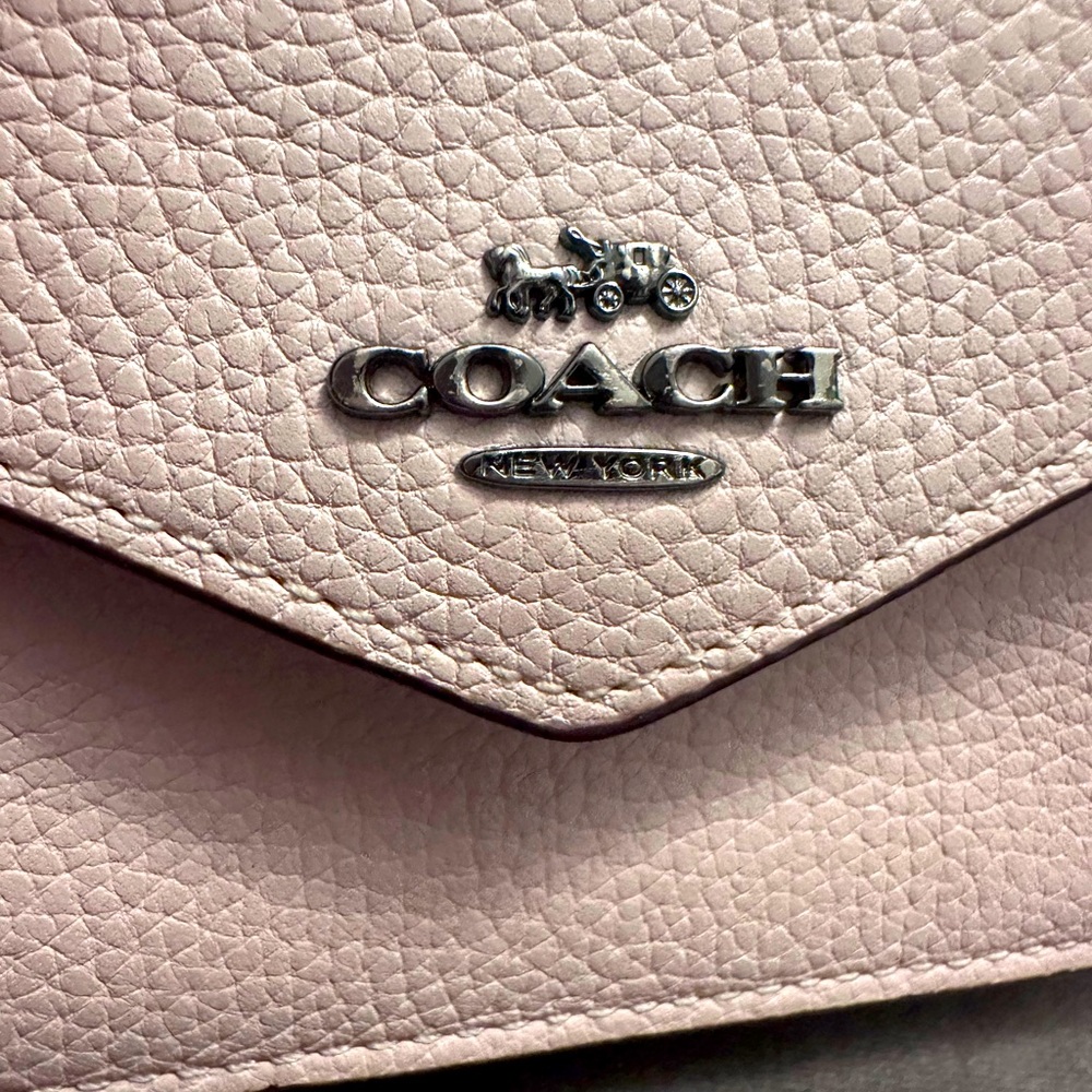 Coach flap snap leather card case